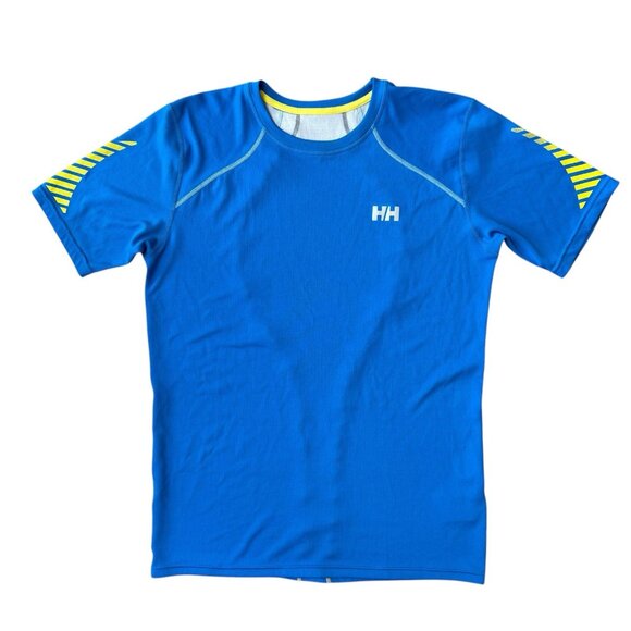 Helly Hansen Training Shirt Mens Large Running Gym Lightweight Reflective Blue - Picture 1 of 5